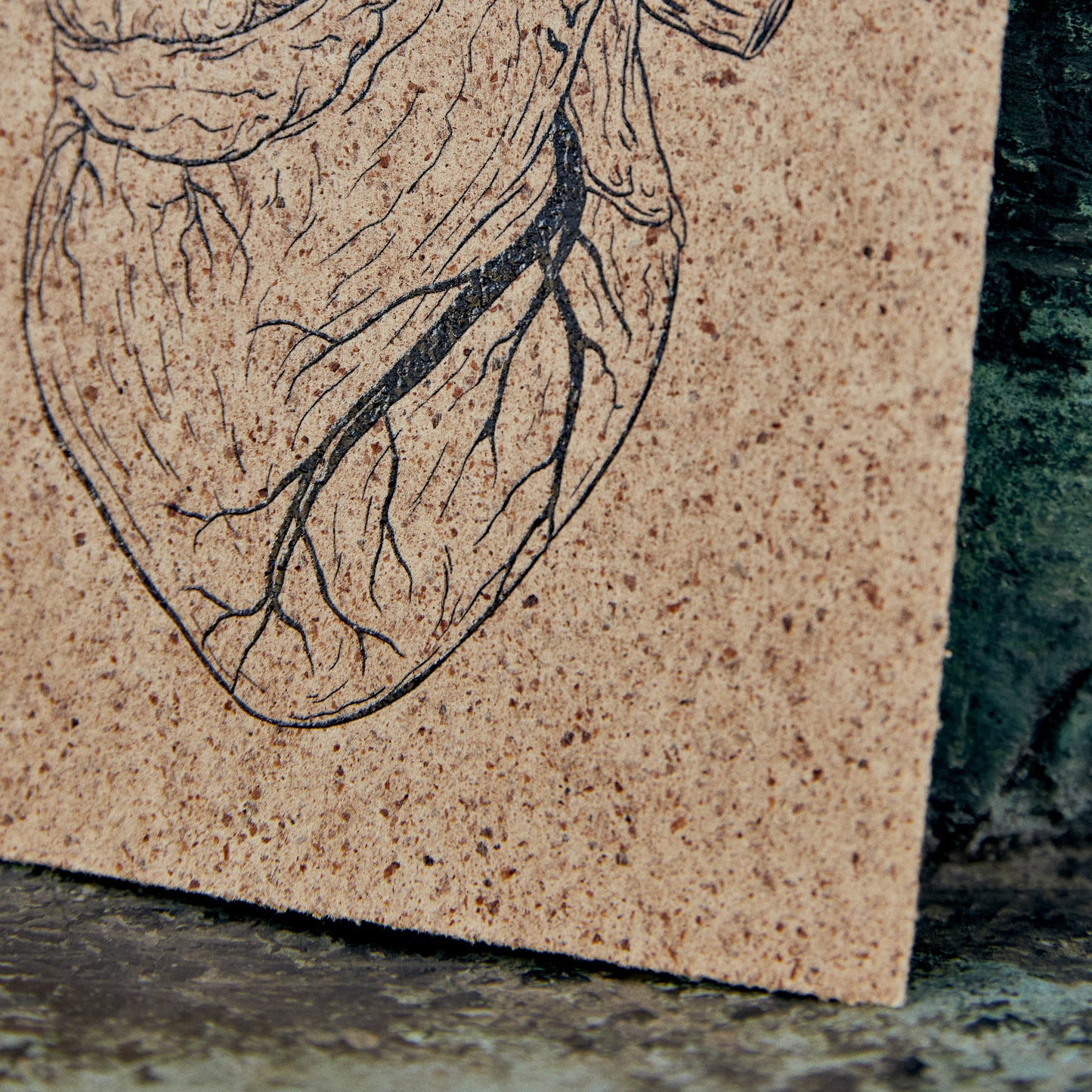 Postkarte "Heart" in Korkoptik